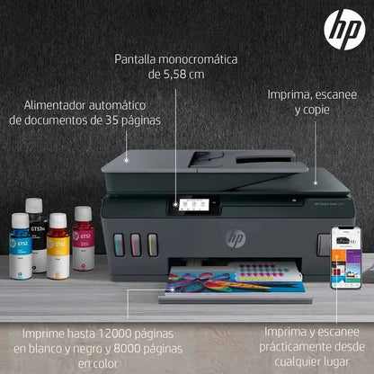 Impresora HP Smart Tank 530 Multifuncional - ADF - USB - Wi-Fi - Color y B/N