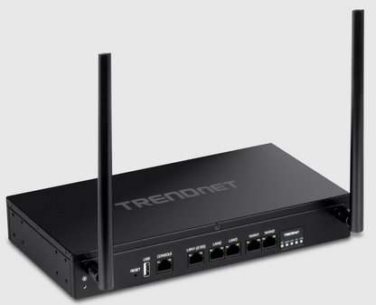 TRENDnet AX1800 Router VPN WiFi de doble banda 6 Gigabit Dual-WAN, pequeñas empresas, red privada virtual, enrutamiento entre VLAN, QoS, soporte 2.5G, inalámbrico precifrado, negro, TEW-929DRU