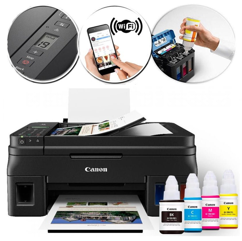 Impresora Canon Pixma G4110 Multifuncional - Sistema de Tinta Híbrido - Wi-Fi - USB - Color y B/N