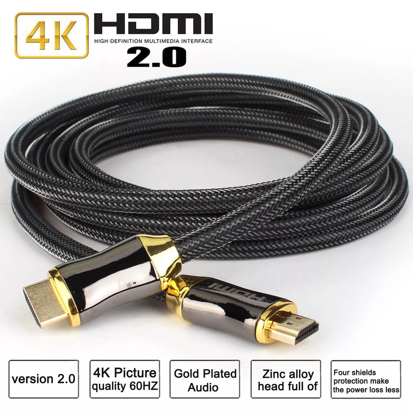 Cable  HDMI 4K 60Hz, Yellow-Price de 5mt Macho a Macho